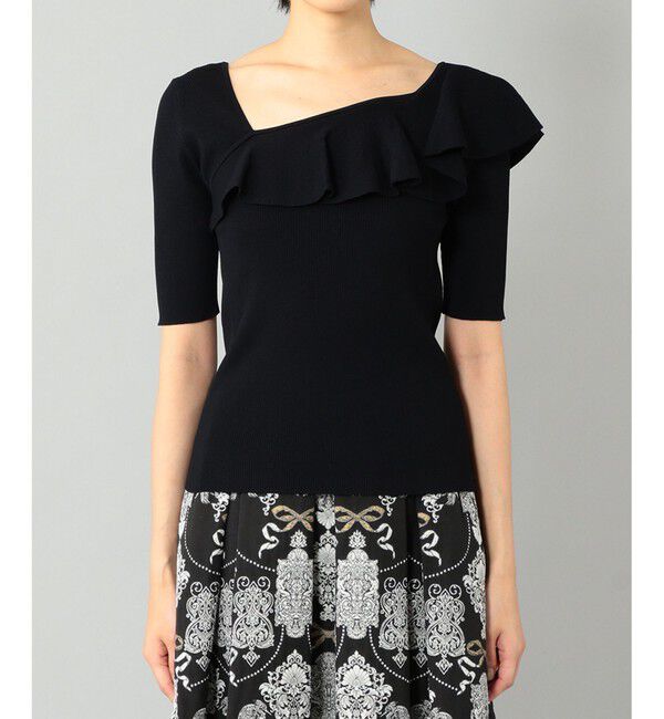  「サイドフリルリブニットトップ」|ニット・セーター|