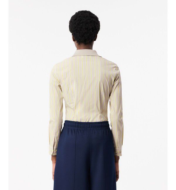 LACOSTE「リブニットカラーポプリンシャツ / ストライプシャツ」|シャツ・ブラウス|