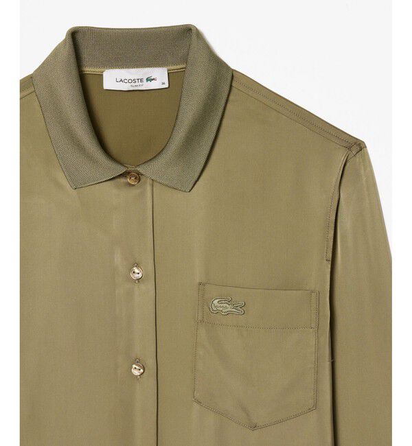 LACOSTE「リブニットカラーレーヨンシャツ」|シャツ・ブラウス|