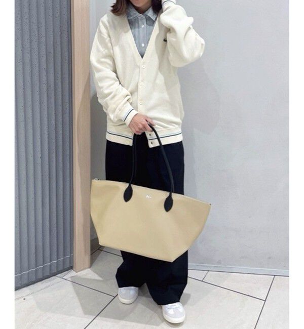 LACOSTE「リブニットステッチコットンニットカーディガン」|カーディガン|