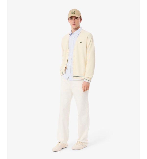 LACOSTE「リブニットステッチコットンニットカーディガン」|カーディガン|
