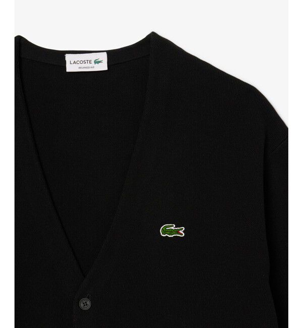 LACOSTE「リブニットステッチコットンニットカーディガン」|カーディガン|