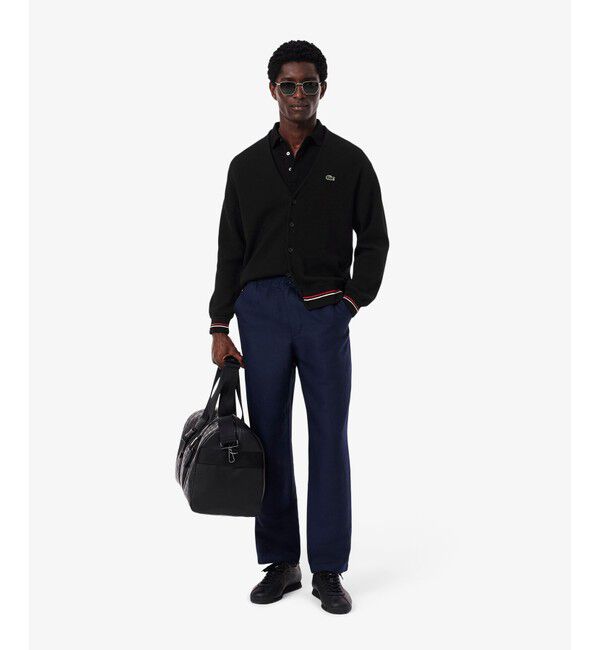 LACOSTE「リブニットステッチコットンニットカーディガン」|カーディガン|