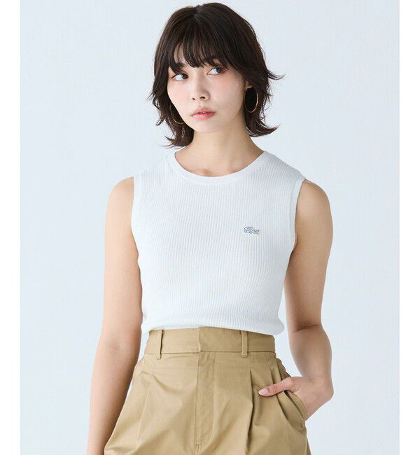 LACOSTE「UVカット クールマックスリブニットタンクトップ」|ベスト・ジレ|
