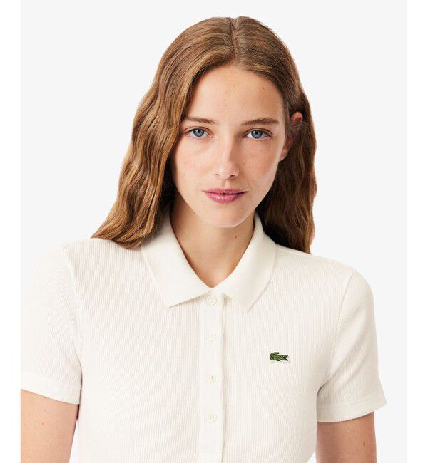 LACOSTE「タイトフィットリブニットポロシャツ」|ポロシャツ|
