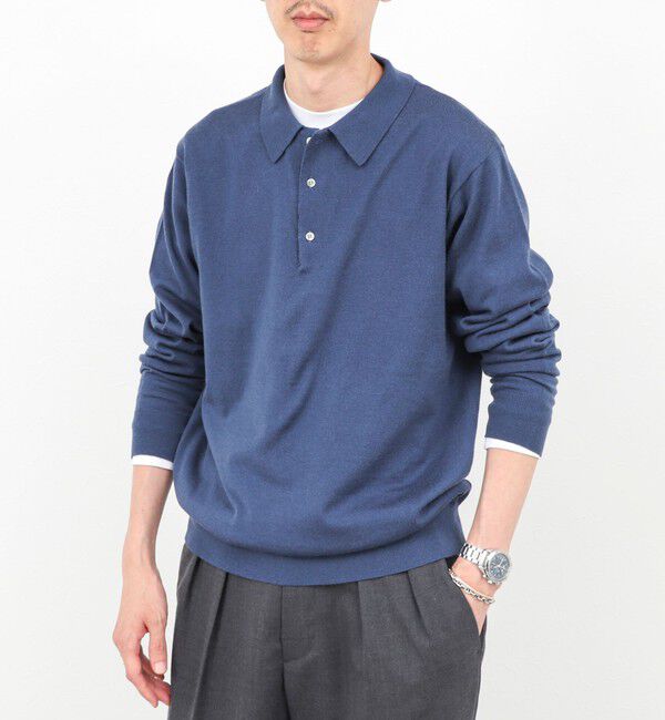 NOLLEY'S goodman「14G成型 ウォッシャブル NSN長袖ポロニット 25AW」|ニット・セーター|