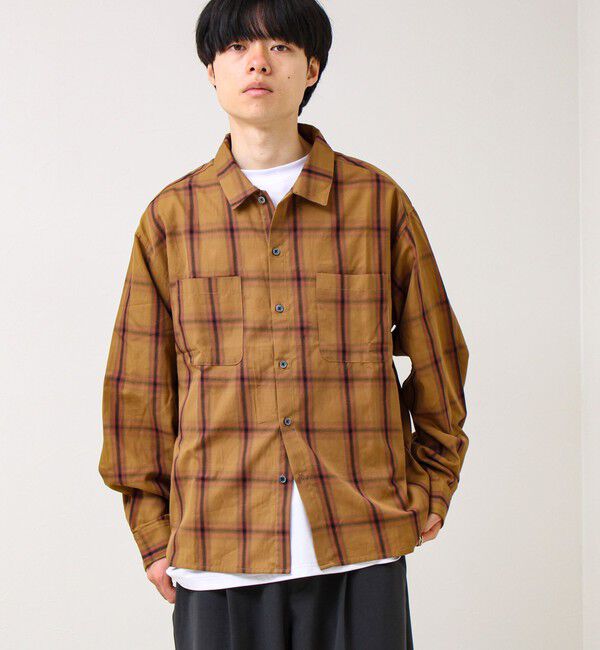 GLOSTER「【奥行きのある色合い】オンブレチェック ロングスリーブシャツ」|シャツ・ブラウス|
