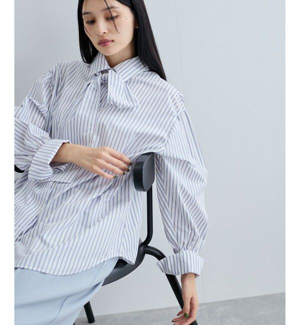 VIS「リボン付きバックシャーリングシャツ」|シャツ・ブラウス|シロサブ