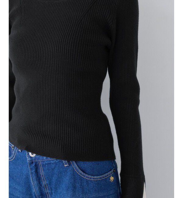 VIS「配色ダブルスリーブリブニット」|ニット・セーター|