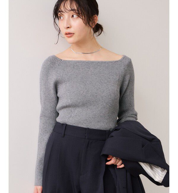 VIS「スクエアネックニットプルオーバー」|ニット・セーター|