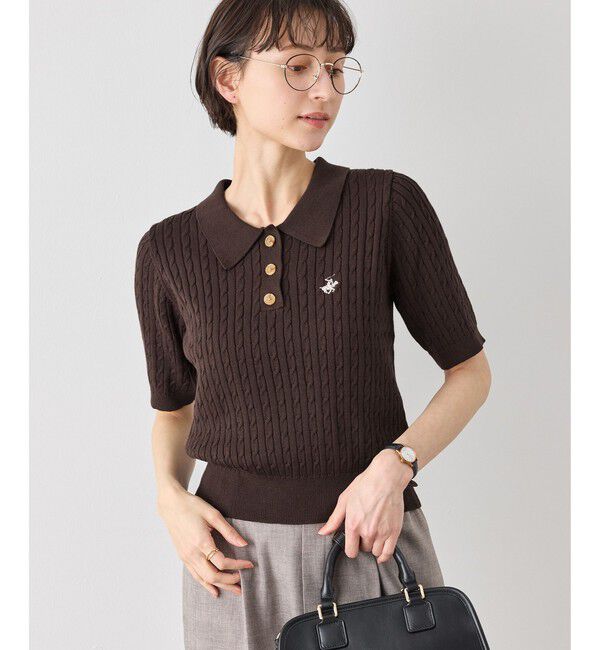 Rope&rsquo;Picnic「【BEVERLY HILLS POLO CLUB別注】ポロカラーケーブルニット/リンクコーデ」|ニット・セーター|