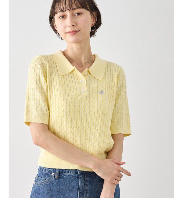 Rope&rsquo;Picnic「【BEVERLY HILLS POLO CLUB別注】ポロカラーケーブルニット/リンクコーデ」|ニット・セーター|