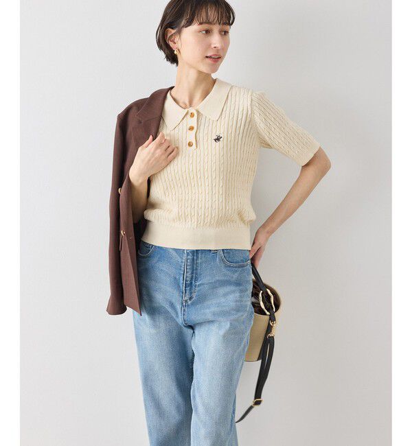 Rope&rsquo;Picnic「【BEVERLY HILLS POLO CLUB別注】ポロカラーケーブルニット/リンクコーデ」|ニット・セーター|