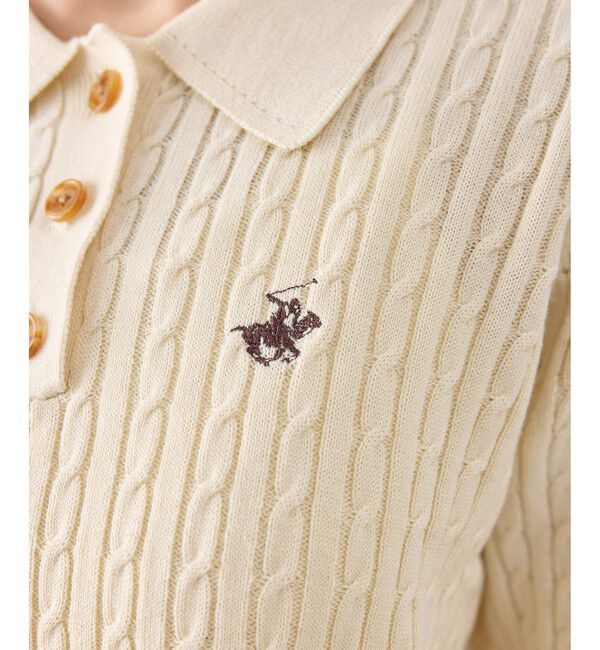 Rope&rsquo;Picnic「【BEVERLY HILLS POLO CLUB別注】ポロカラーケーブルニット/リンクコーデ」|ニット・セーター|