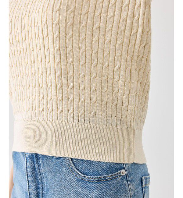 Rope&rsquo;Picnic「【BEVERLY HILLS POLO CLUB別注】ポロカラーケーブルニット/リンクコーデ」|ニット・セーター|