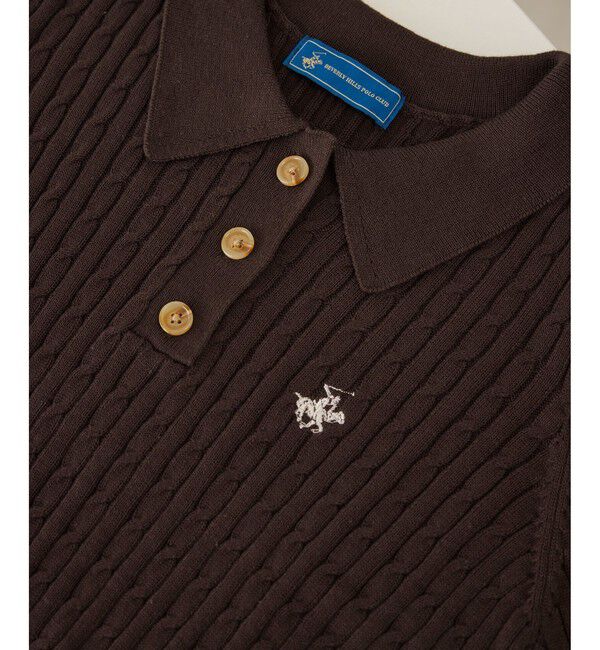 Rope&rsquo;Picnic「【BEVERLY HILLS POLO CLUB別注】ポロカラーケーブルニット/リンクコーデ」|ニット・セーター|