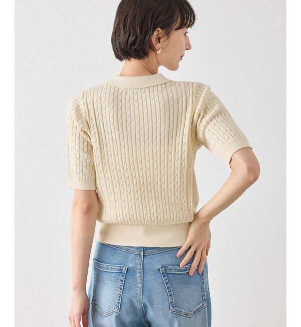 Rope&rsquo;Picnic「【BEVERLY HILLS POLO CLUB別注】ポロカラーケーブルニット/リンクコーデ」|ニット・セーター|