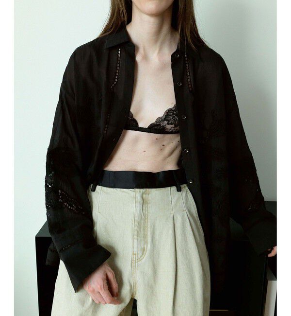 ADAM ET ROPE'「【EMOELLE】エンブロイダリーシャツ」|シャツ・ブラウス|