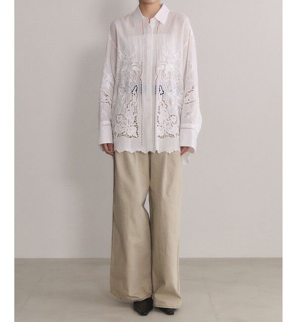 ADAM ET ROPE'「【EMOELLE】エンブロイダリーシャツ」|シャツ・ブラウス|