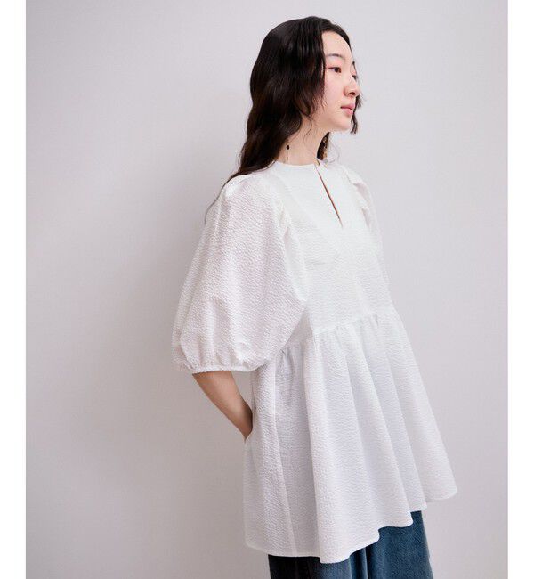 ADAM ET ROPE'「【WEB限定】2WAYバルーンスリーブチュニック」|シャツ・ブラウス|