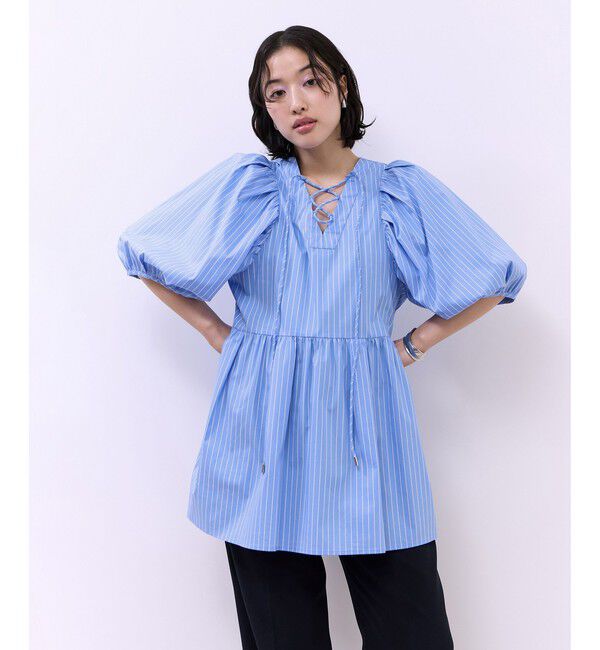 ADAM ET ROPE'「【WEB限定】2WAYバルーンスリーブチュニック」|シャツ・ブラウス|