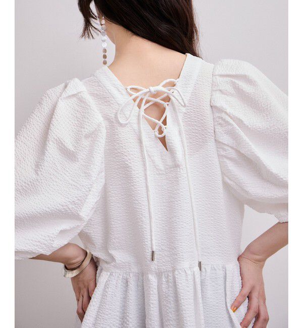 ADAM ET ROPE'「【WEB限定】2WAYバルーンスリーブチュニック」|シャツ・ブラウス|