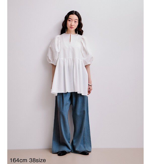 ADAM ET ROPE'「【WEB限定】2WAYバルーンスリーブチュニック」|シャツ・ブラウス|