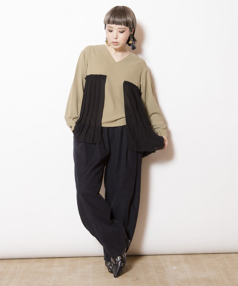  「レイヤードプリーツブラウス」|シャツ・ブラウス|