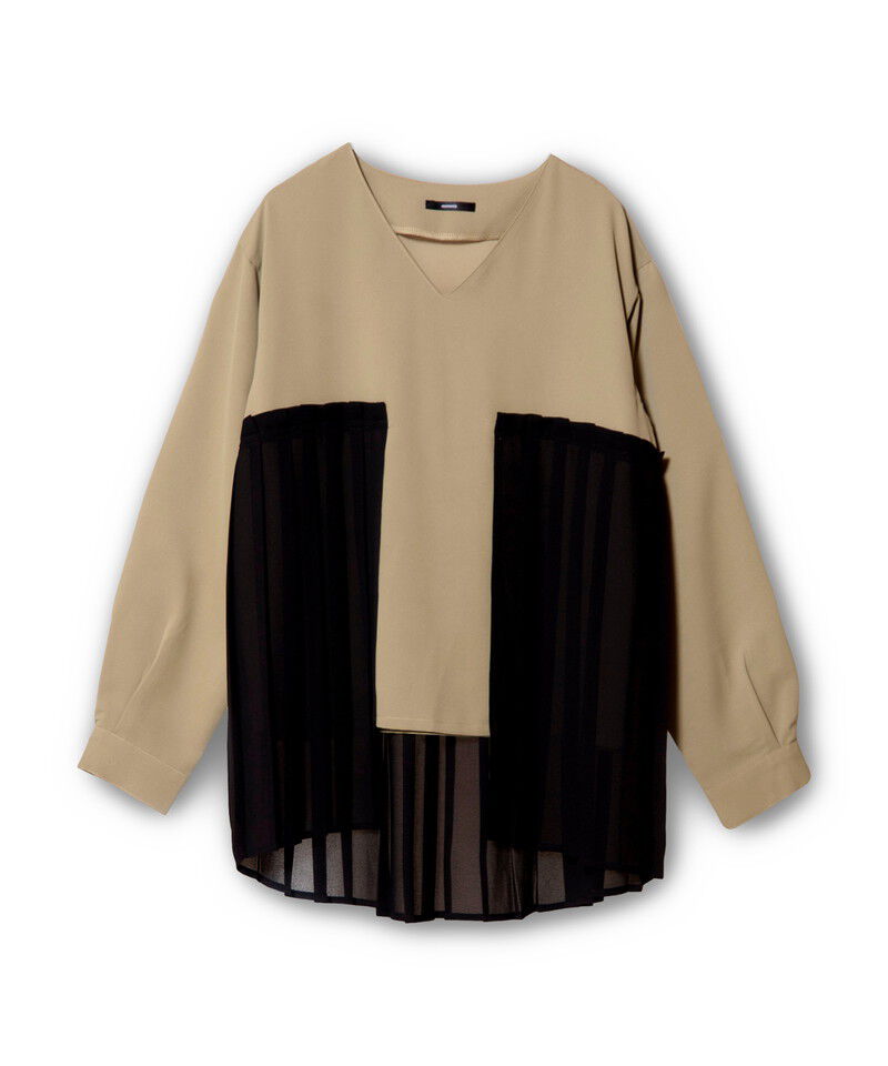  「レイヤードプリーツブラウス」|シャツ・ブラウス|