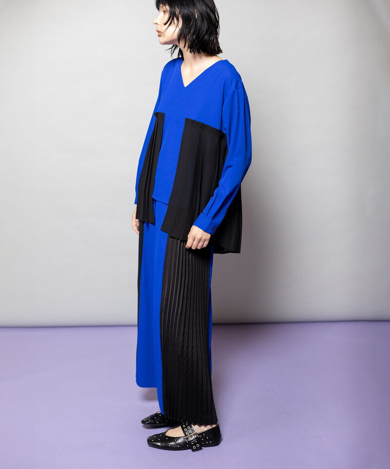  「レイヤードプリーツブラウス」|シャツ・ブラウス|