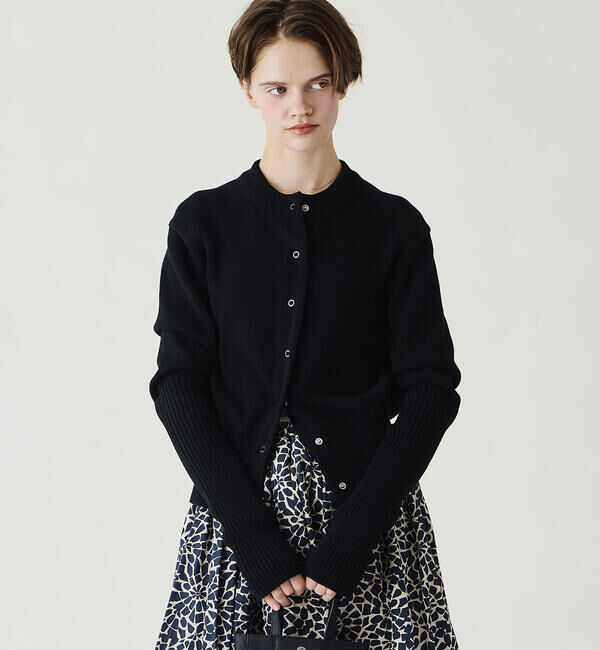  「THE SHINZONE | COTTON LONG RIB CARDIGAN WOMEN」|ニット・セーター|BLACK