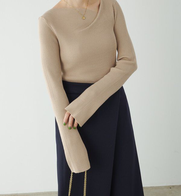  「デザインネックリブニット」|ニット・セーター|