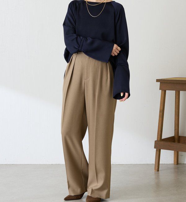  「袖フレアサテンブラウス」|シャツ・ブラウス|