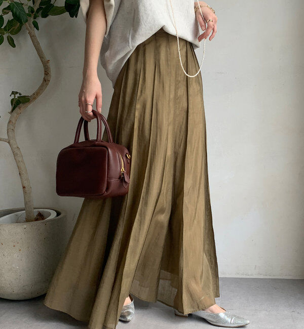  「シアーパネルプリーツスカート」|スカート|