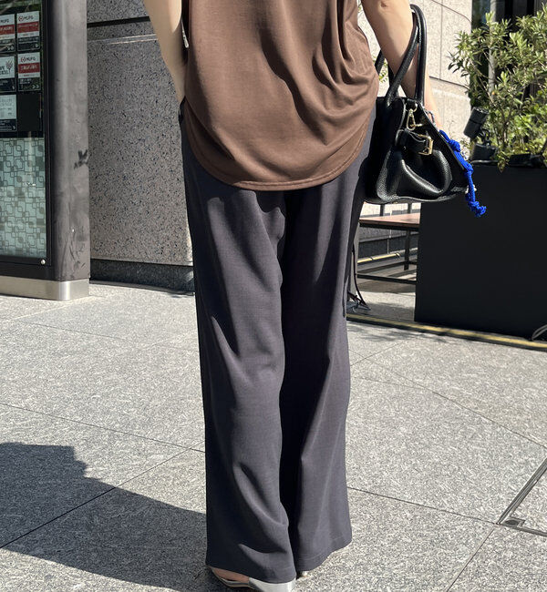  「接触冷感ワイドパンツ」|チノ|