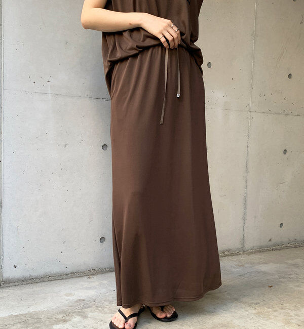  「【セットアップ可】ソフトロングスカート」|スカート|ブラウン