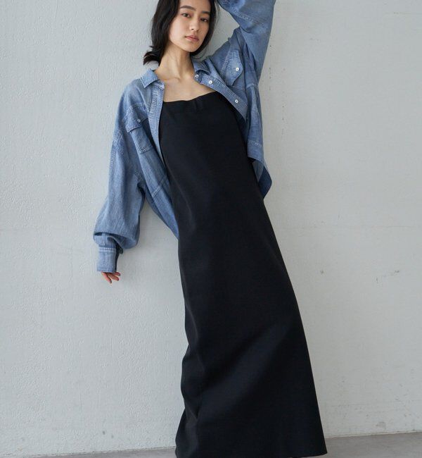  「総針ニットキャミワンピース」|ワンピース|ブラック