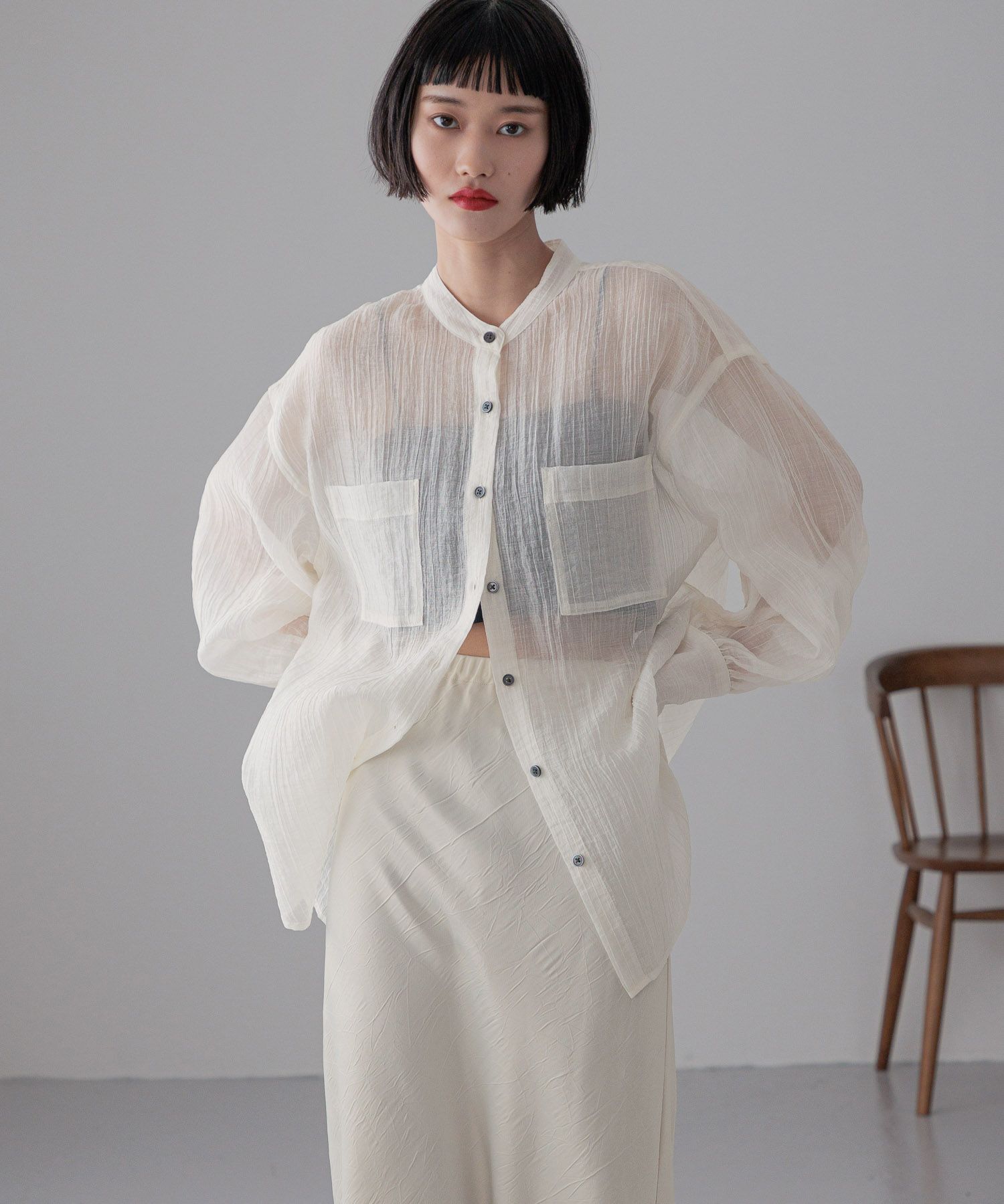 LOWRYS FARM「バンドシアーシャツＬＳ」|シャツ・ブラウス|NTL