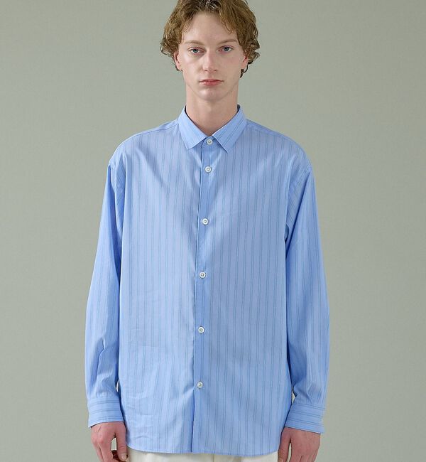 ABAHOUSE「エアリーストライプ オーバーサイズ レギュラーカラーシャツ【予約】」|シャツ・ブラウス|
