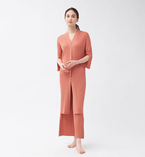 qualite「【WEB・一部店舗限定】《セットアップ対応》リブニットロングカーディガン」|カーディガン|