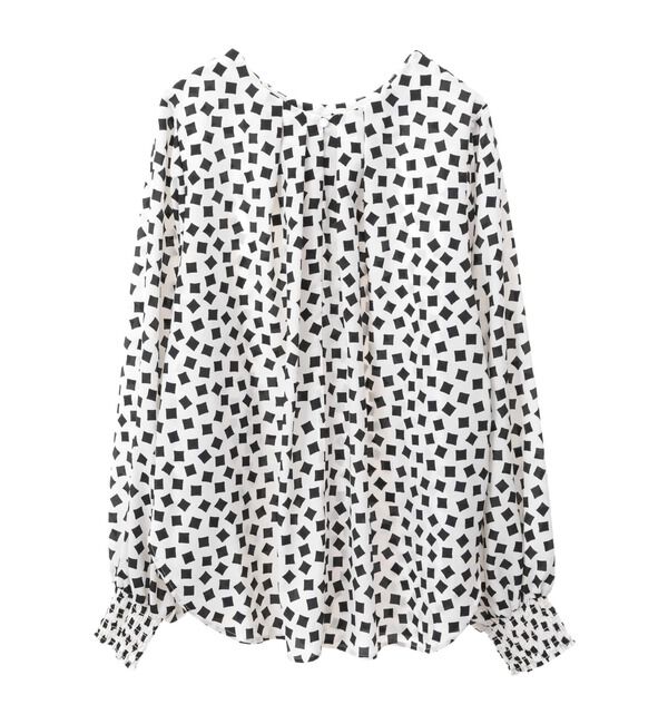 TIARA「ランダムスクエアプリントブラウス」|シャツ・ブラウス|