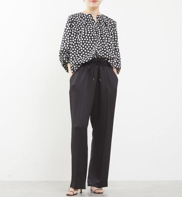 TIARA「ランダムスクエアプリントブラウス」|シャツ・ブラウス|