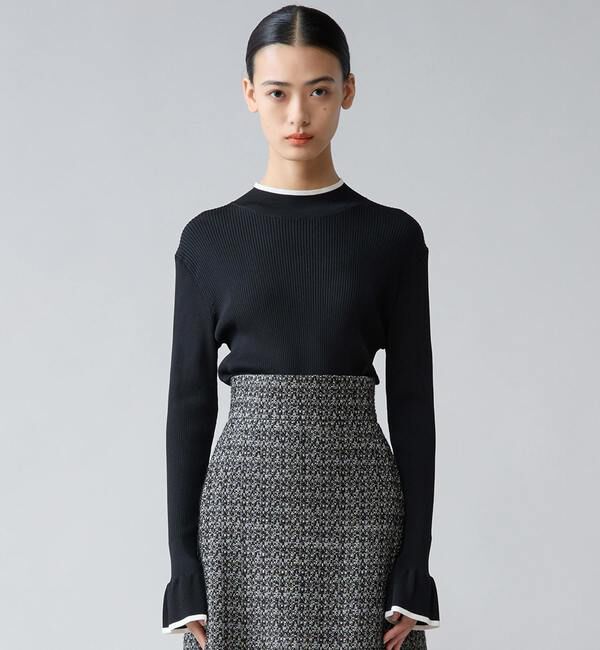 TIARA「ハイネックリブニット」|ニット・セーター|ブラック