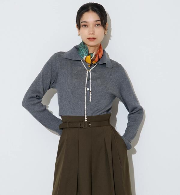 Liesse「ポロカラーリブニット」|ニット・セーター|