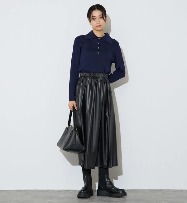 Liesse「ポロカラーリブニット」|ニット・セーター|