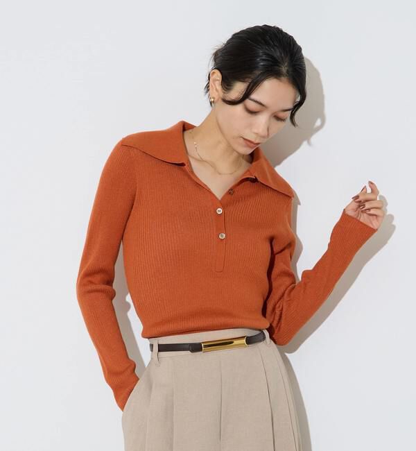 Liesse「ポロカラーリブニット」|ニット・セーター|