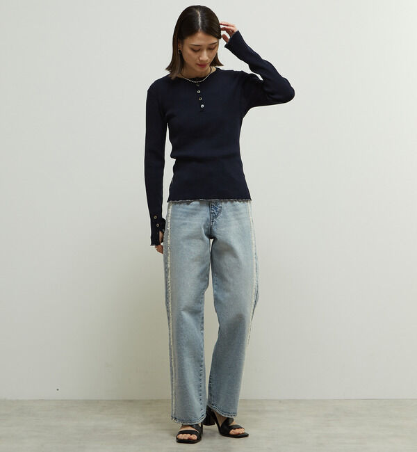 Soffitto「リブ編みヘンリーネックリブニット」|ニット・セーター|