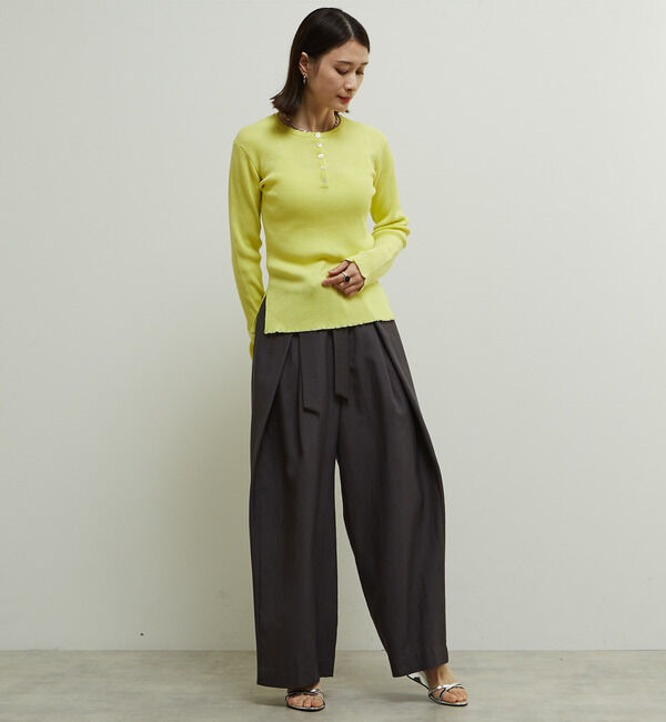 Soffitto「リブ編みヘンリーネックリブニット」|ニット・セーター|