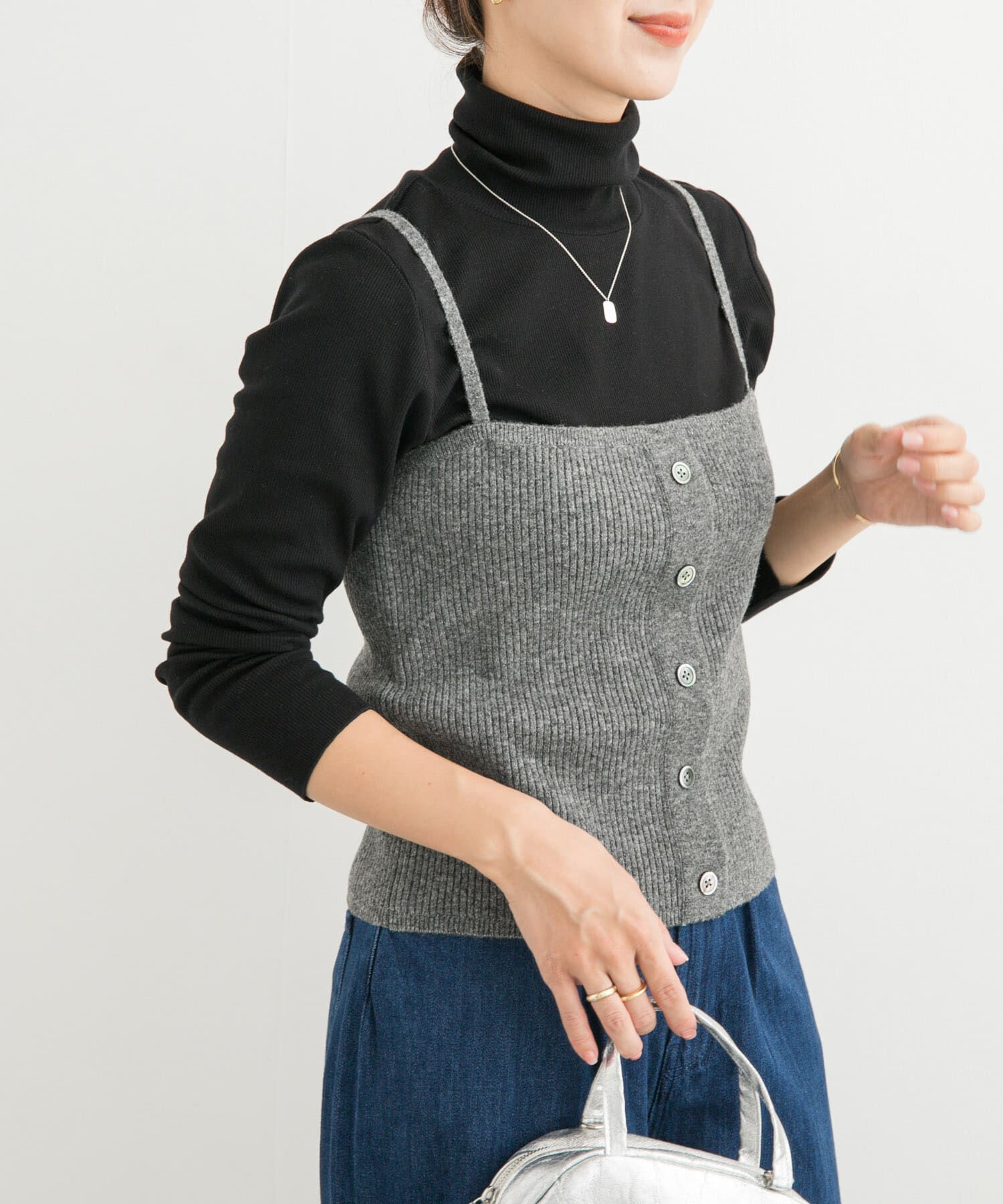 URBAN RESEARCH DOORS「リブニットビスチェ」|その他|チャコールグレー