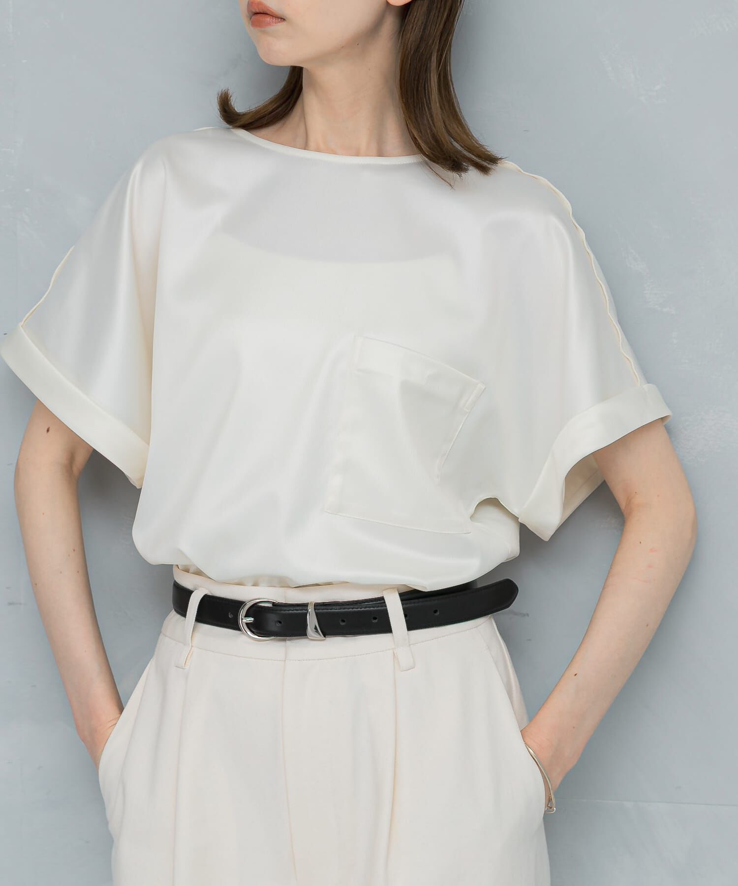 URBAN RESEARCH ROSSO「『WEB/一部店舗限定』ウォッシャブルポケットデザインシャツブラウス」|シャツ・ブラウス|